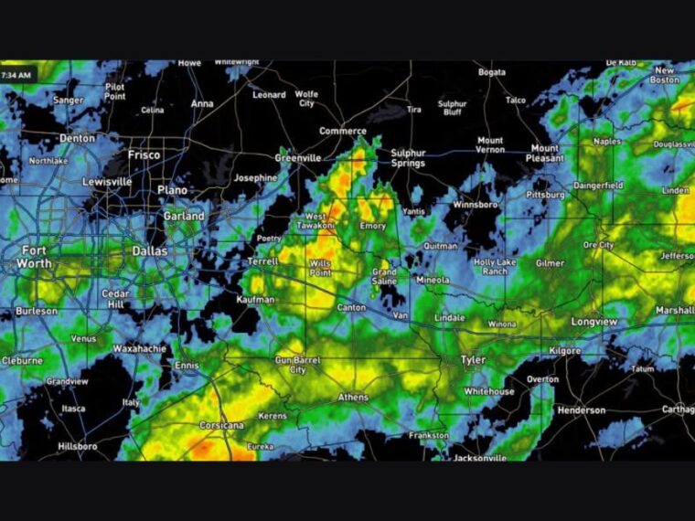 Coolest Day in Months Brings Mid-70s Highs and Soaking Rain to Dallas, Fort Worth, and East Texas Saturday