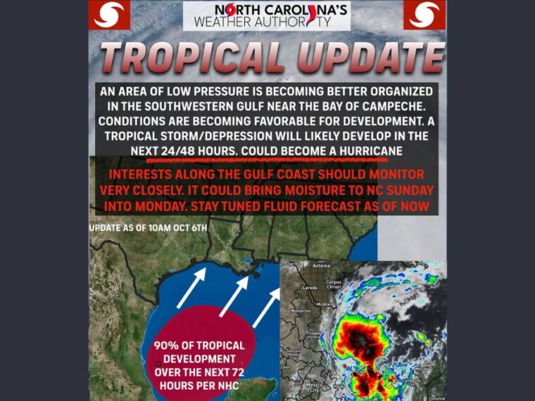 Gulf System Jumps to 90 Percent Development Chance as Possible Hurricane Isaias Threatens Louisiana and Florida Panhandle Before Rain Possibly Reaches North Carolina Sunday