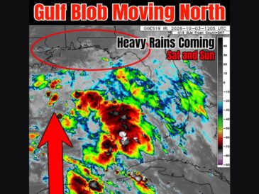 Massive Gulf Storm Cluster Moves North Toward Louisiana, Mississippi, Alabama, and Florida Panhandle With Heavy Rain This Weekend