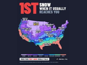 Montana Snow Expected This Weekend Right on Schedule for Billings After Record 80s as First Snow Dates Range From October to Rarely Nationwide