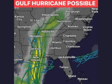 Possible Gulf Hurricane Tracks Toward New Orleans and Mississippi as Tropical Moisture Could Bring Rain to Charlotte and the Carolinas Saturday Night Into Sunday