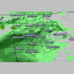 Wedge Boundary Pushes Rain South Near I-20 Toward Atlanta, Charleston, and Savannah Sunday Leaving Charlotte and Columbia Much Cooler and Mostly Dry