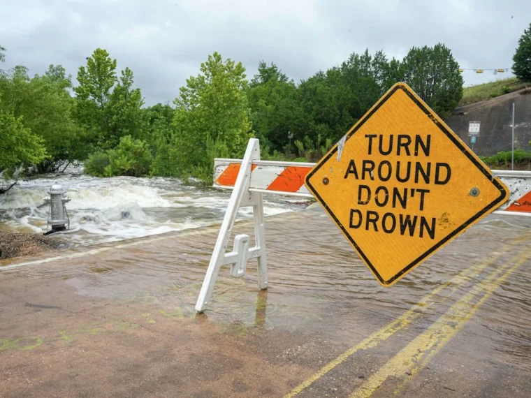 Dark storm clouds over Texas with heavy rain and severe weather concerns